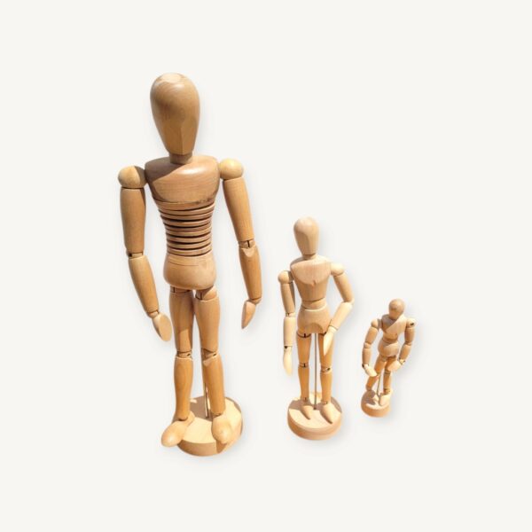 Lot de 3 modèles mannequins articulés en bois 06