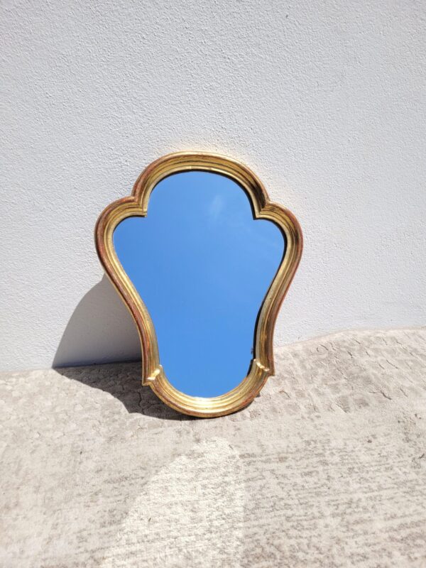 Miroir vintage doré maison Roussat 32x40cm 01