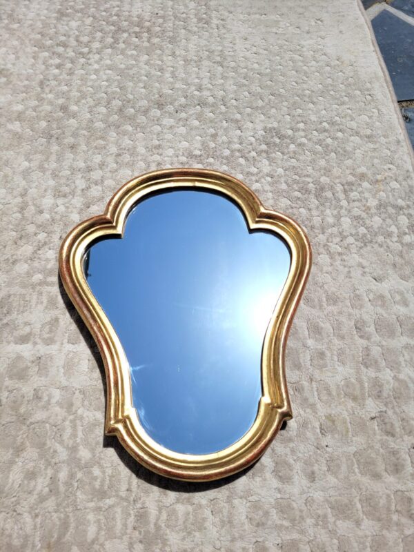 Miroir vintage doré maison Roussat 32x40cm 03