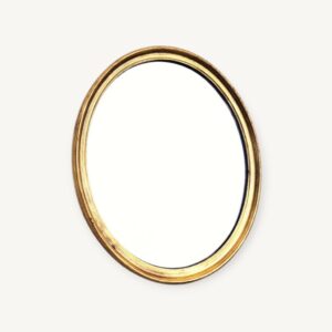 Petit miroir ancien doré ovale 27x33cm 06