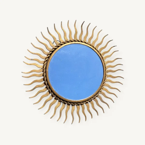 Petit miroir soleil doré vintage 21cm 06