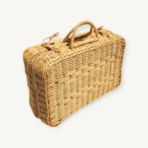 Petite valise vintage en rotin ou mallette 05