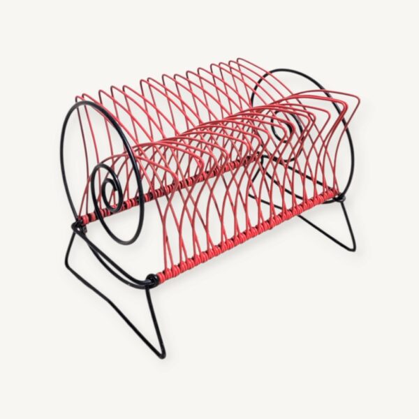 Porte vinyles scoubidou vintage sixties 06