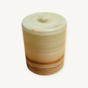 Pot à couvercle en pierre onyx 05