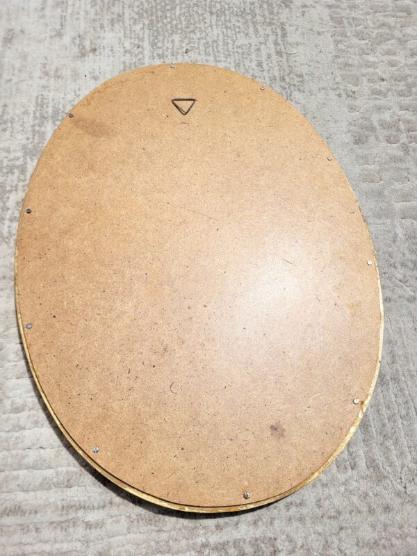 Ancien miroir ovale doré et frise 40x53cm 05