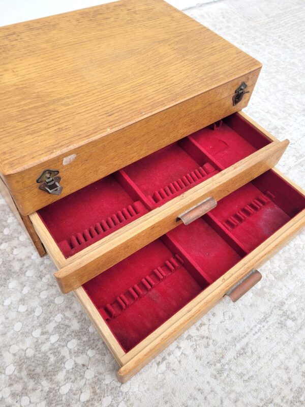 Ancienne boîte coffret ménagère en bois 05