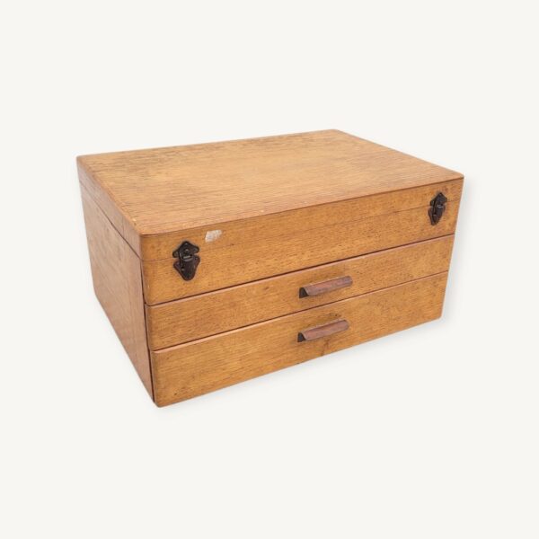 Ancienne boîte coffret ménagère en bois 06