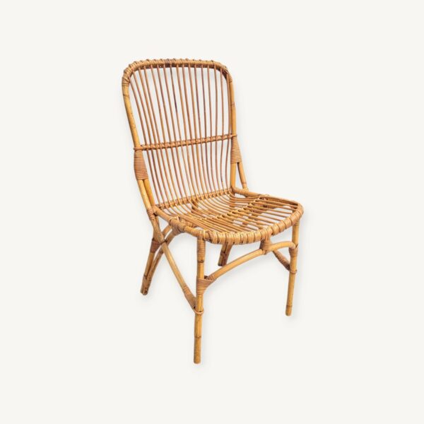Ancienne chaise en rotin vers 1960 06