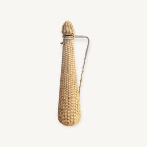 Bouteille ou pichet scoubidou rotin années 60 06