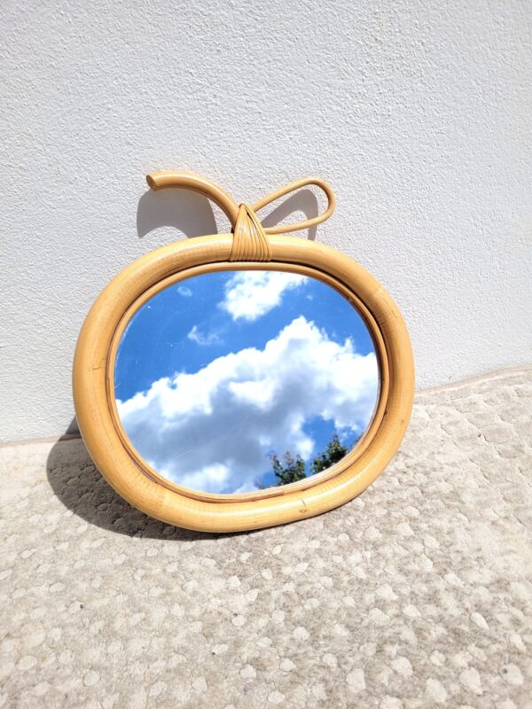 Miroir rotin forme pomme 01