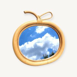 Miroir rotin forme pomme 05