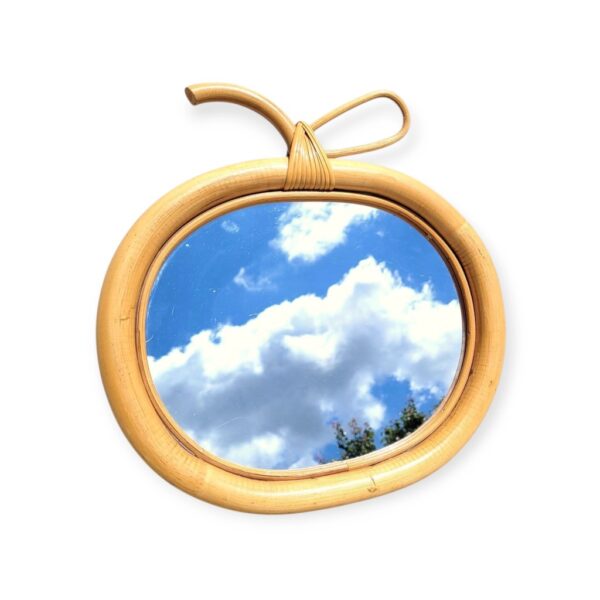 Miroir rotin forme pomme