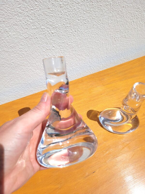 Paire de bougeoirs en cristal de Sèvres 04
