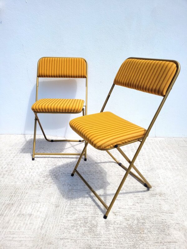 Paire de chaises vintages Lafuma Chantazur jaune 02
