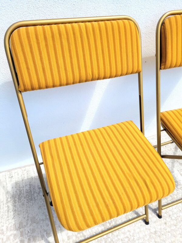 Paire de chaises vintages Lafuma Chantazur jaune 03