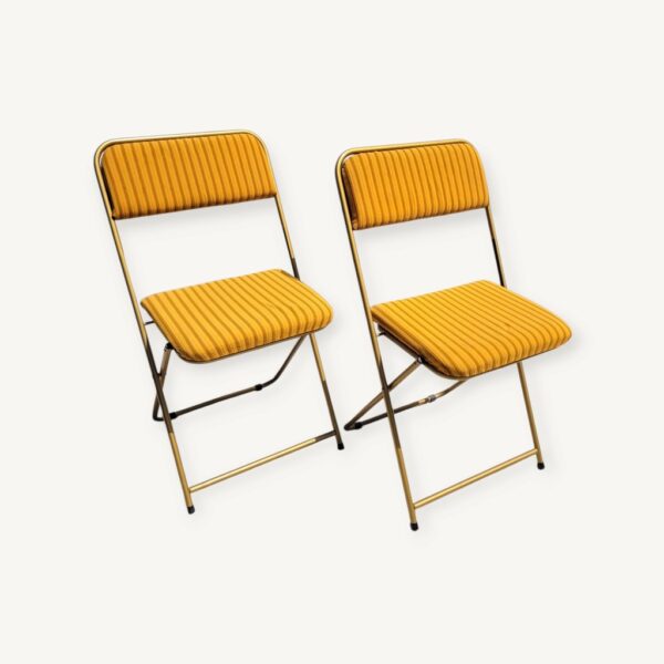 Paire de chaises vintages Lafuma Chantazur jaune 06