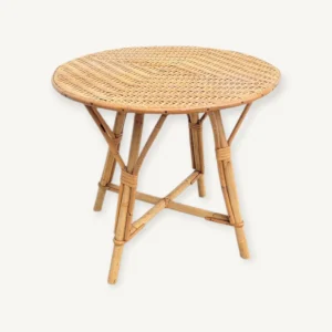 Petite table basse vintage en rotin 06