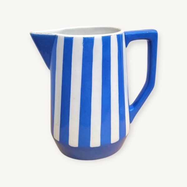 Sarreguemines Fox Trott pichet rayé bleu 06