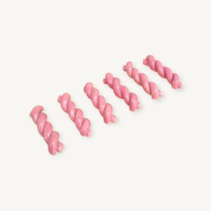 Set de 6 portes couteaux en céramique torsadé rose 06