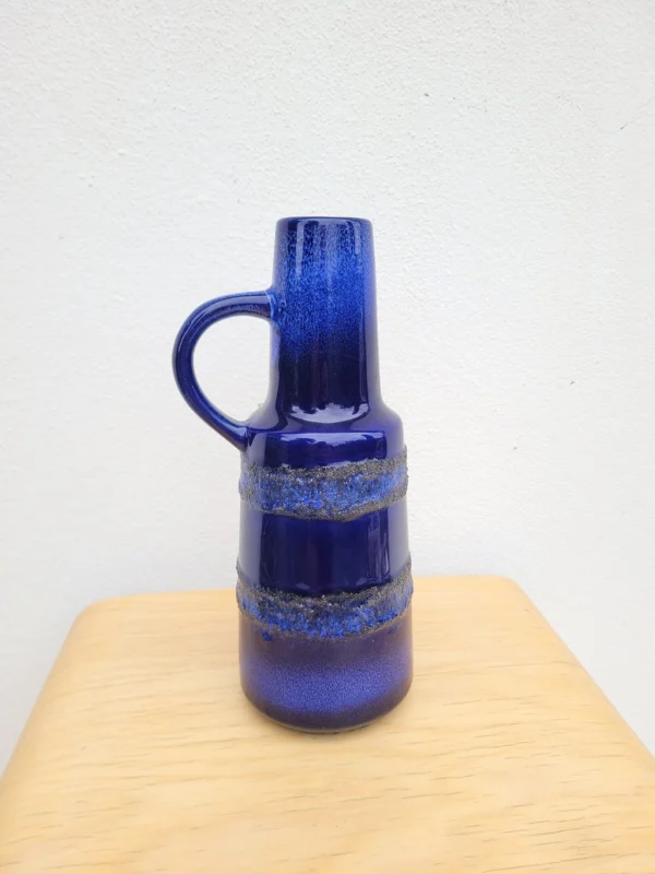 Vase à anse vintage 70s bleu nuit 01