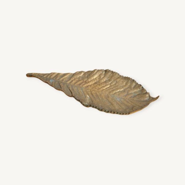 Vide poche forme feuille en bronze 01