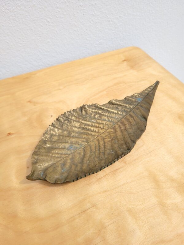 Vide poche forme feuille en bronze 03