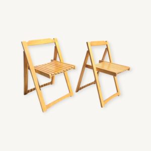 Paire de chaises pliantes en hêtre 01