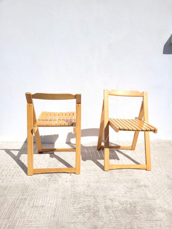 Paire de chaises pliantes en hêtre 04