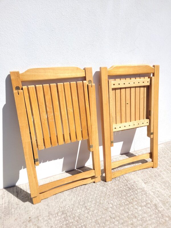 Paire de chaises pliantes en hêtre 06