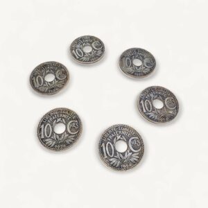 Set de sous verres vintages 10 cent en métal 01
