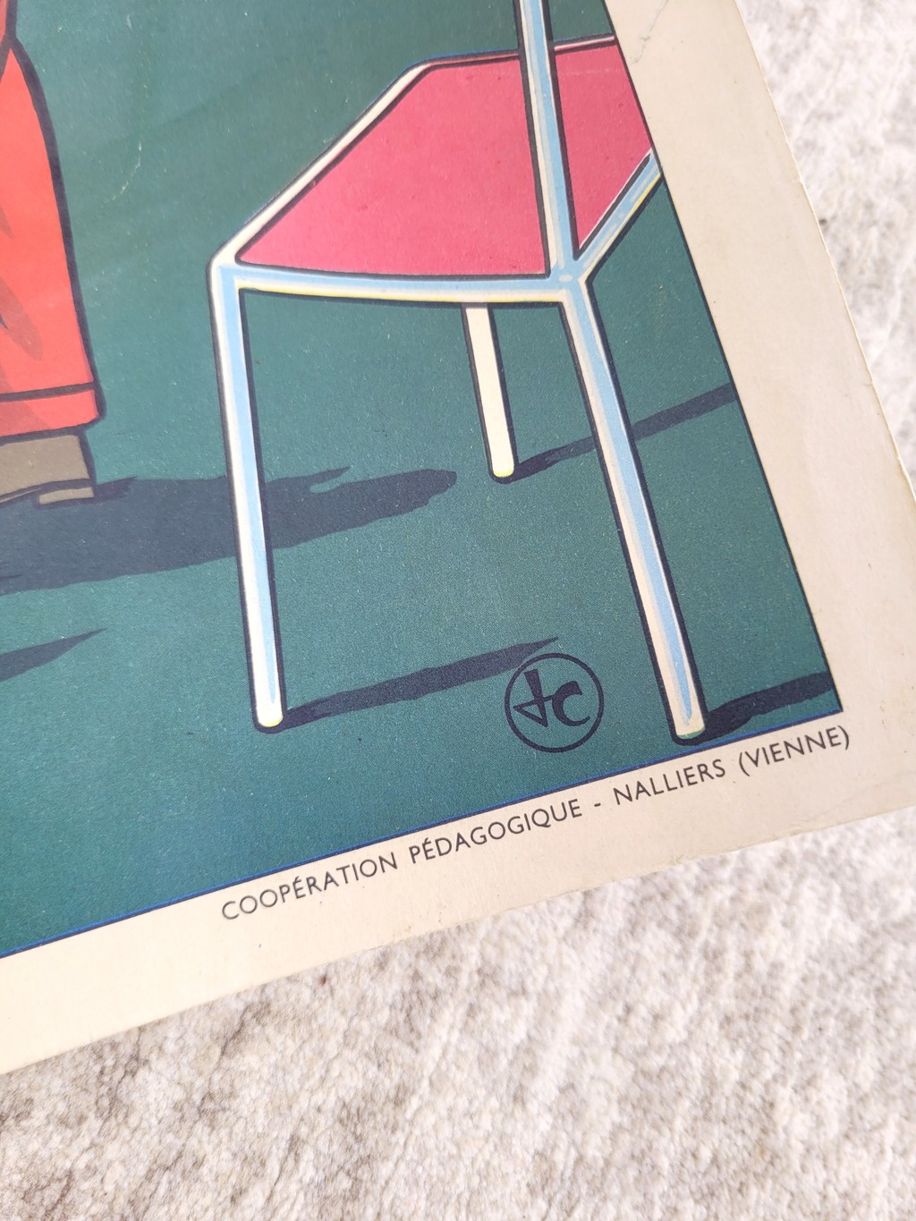 Affiche scolaire vintage le repas en famille 05