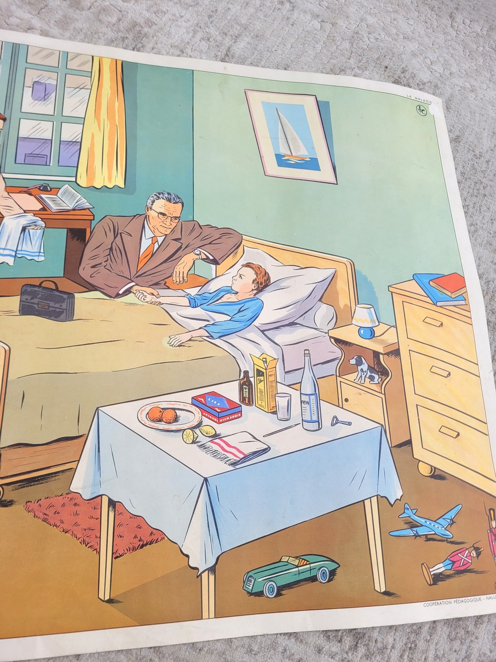 Affiche scolaire vintage le repas en famille 08