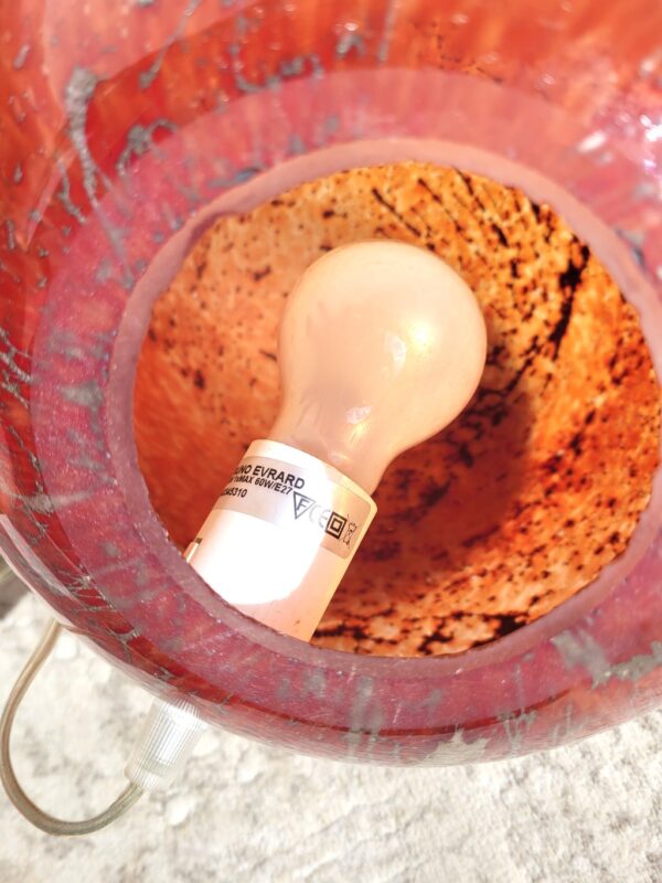 Bruno Evrard lampe boule en verre soufflé 06