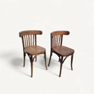 Paire de chaises bistrot en bois foncé 06