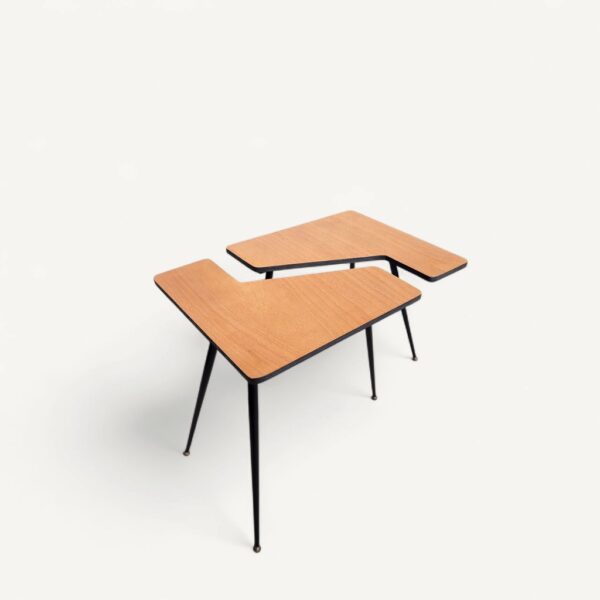 Paire de tables basses années 60 rénovées 01