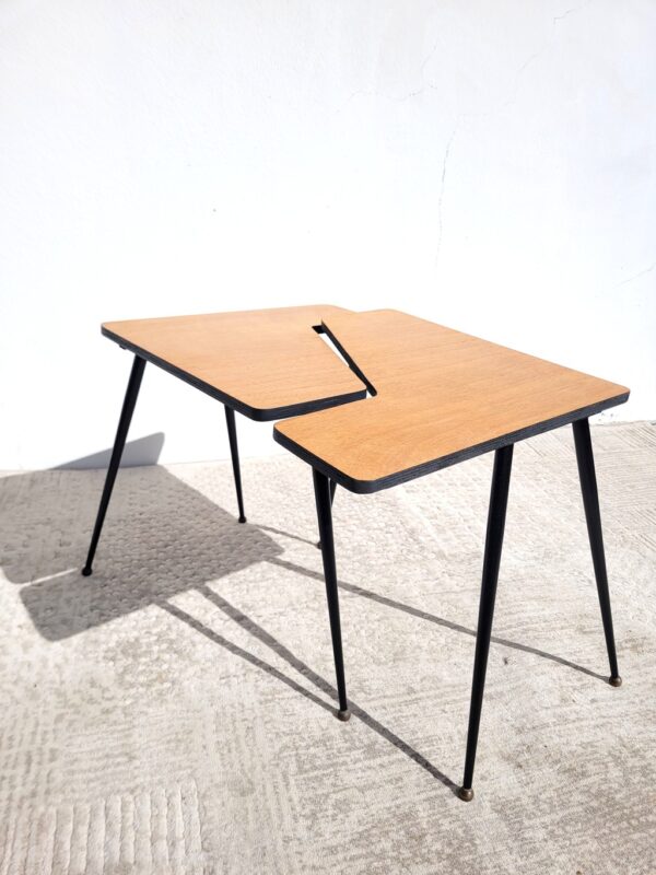 Paire de tables basses années 60 rénovées 04