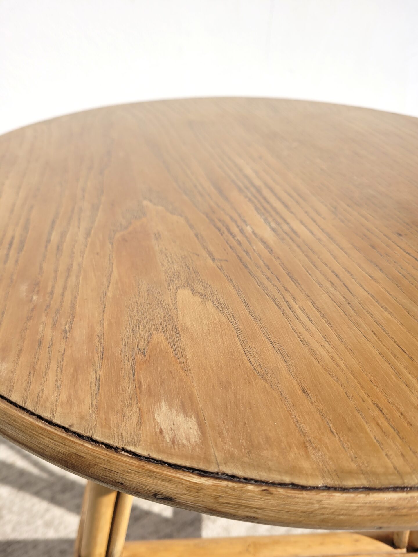 Table basse ou d'appoint en rotin vintage 04