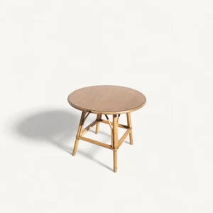 Table basse ou d'appoint en rotin vintage 06