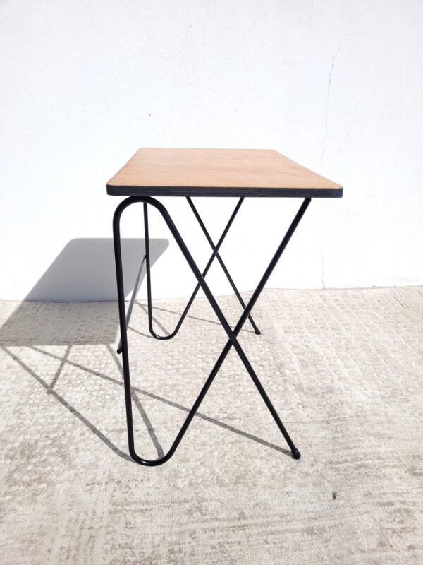 Table d'appoint vintage 'hairpin legs' rénovée 03