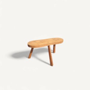 Tabouret bois haricot tripode 06