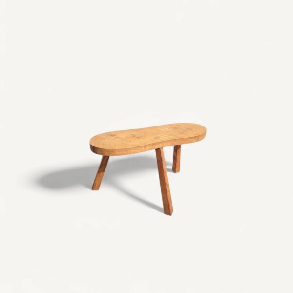 Tabouret bois haricot tripode 06