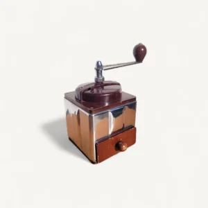 Moulin à café ancien Peugeot Frères chrome et bakélite 01