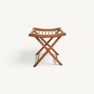 Tabouret ou porte bagage Repose valise ancien en bois 06