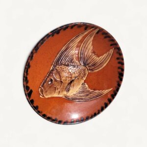 Assiette décorative en céramique motif poisson 05