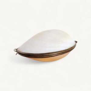 Boîte à bijoux ancienne en nacre blanche et laiton 06