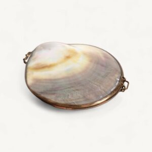 Boîte à bijoux ancienne en nacre et laiton 06