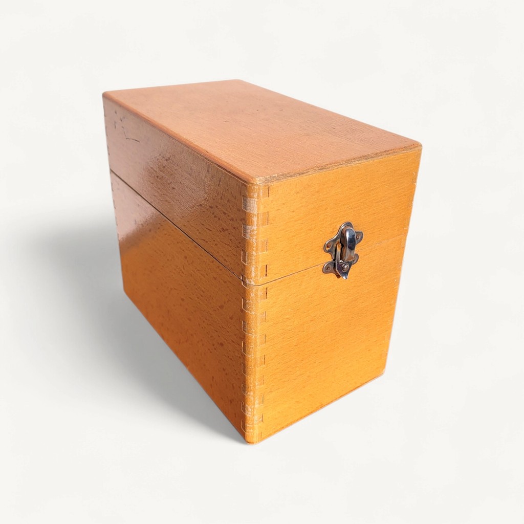 Boîte à fiches hautes en bois de hêtre 06