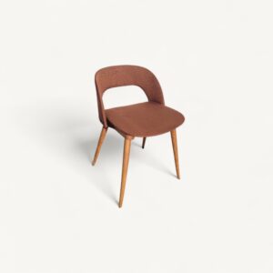 Chaise bois et tissu années 60 70 06