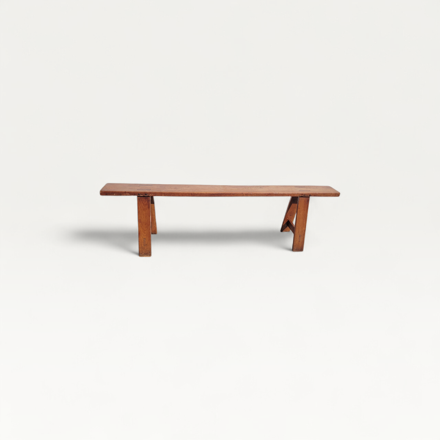 Banc ancien en bois massif 167cm 01