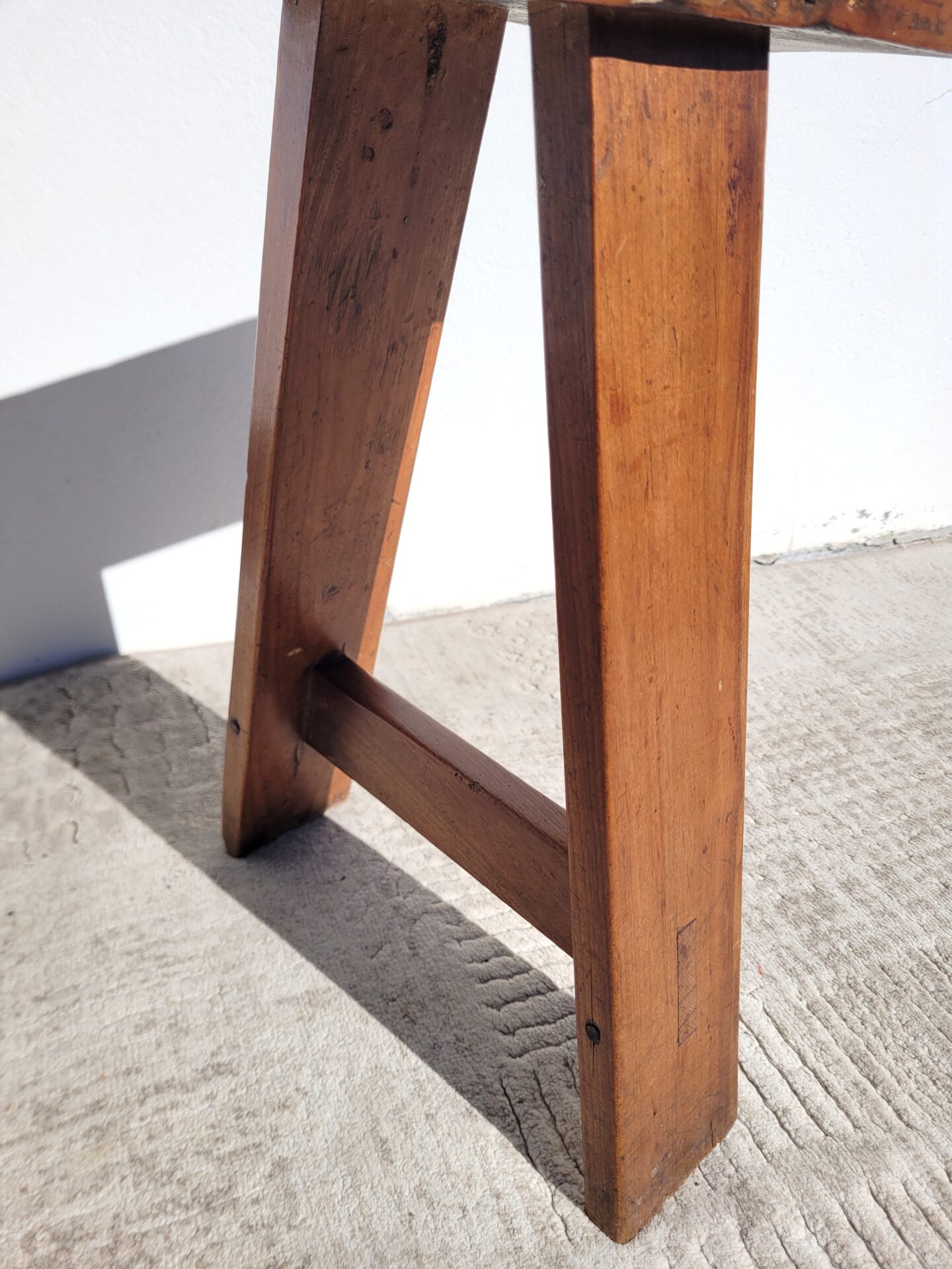 Banc ancien en bois massif 167cm 06